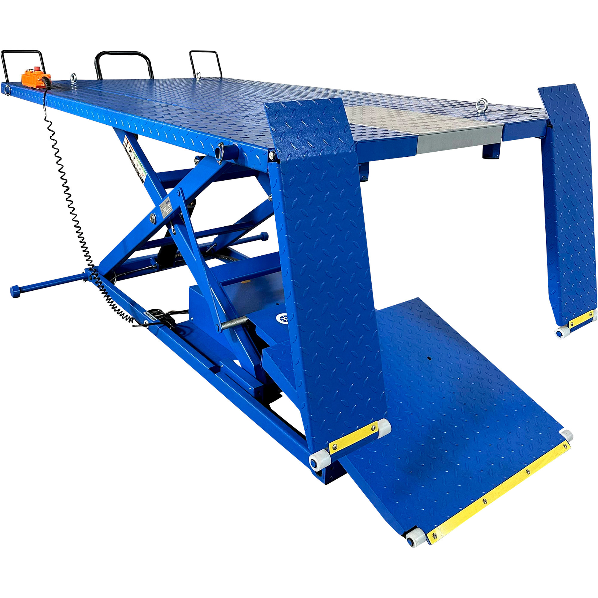Ideal ATV Electric Lift Bench with Retractable Ramp System, 2200-Lb. Capacity, 47in. Lift, Model# A-2200IEH-XR